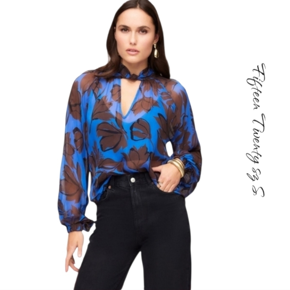 NWT Fifteen Twenty Alana Keyhole Floral Blouse S